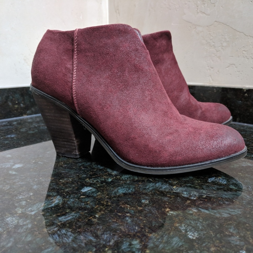 Burgundy Suede booties